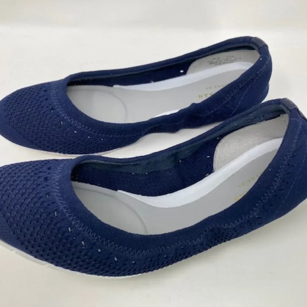 Cole Haan Women's Grand.os Zero Grand Blue Knit Ballet Flats Sz 6.5 B - Picture 2 of 4
